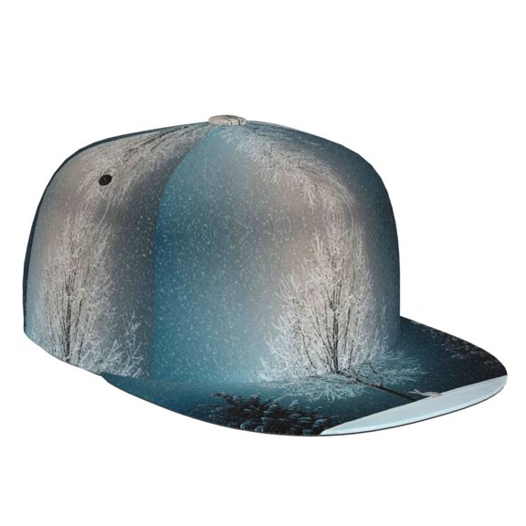 Flat Bill Trucker Hats for Women Men - Winter Rabbit Adjustable Flat Baseball Cap Snapback Hats Dad Hats for Men