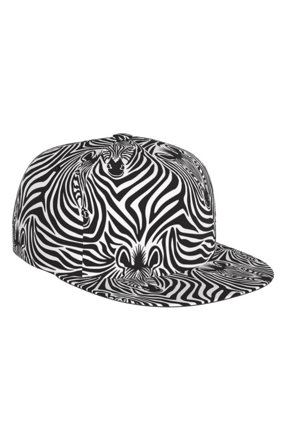 Flat Bill Trucker Hats for Women Men - Zebra Couple cute print Adjustable Flat Baseball Cap Snapback Hats Dad Hats for Men