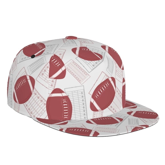 Flat Bill Trucker Hats for Women Men - cute American football field vintage Adjustable Flat Baseball Cap Snapback Hats Dad Hats for Men