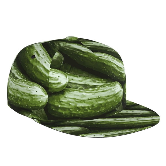 Flat Bill Trucker Hats for Women Men - funny Cucumber Adjustable Flat Baseball Cap Snapback Hats Dad Hats for Men