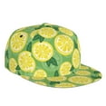 thumbnail image 1 of Flat Bill Trucker Hats for Women Men - green yellow Lemon print Adjustable Flat Baseball Cap Snapback Hats Dad Hats for Men, 1 of 7