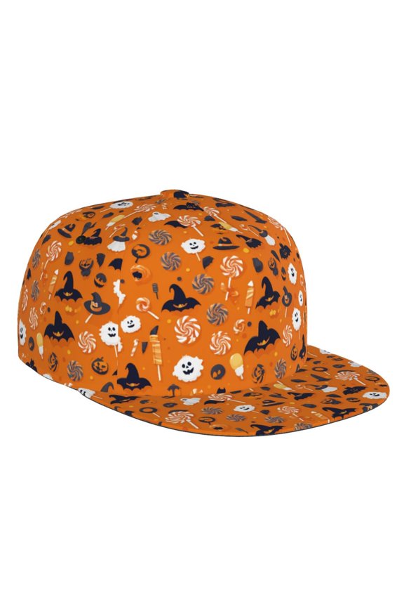 Flat Bill Trucker Hats for Women Men - halloween candy hat Adjustable Flat Baseball Cap Snapback Hats Dad Hats for Men