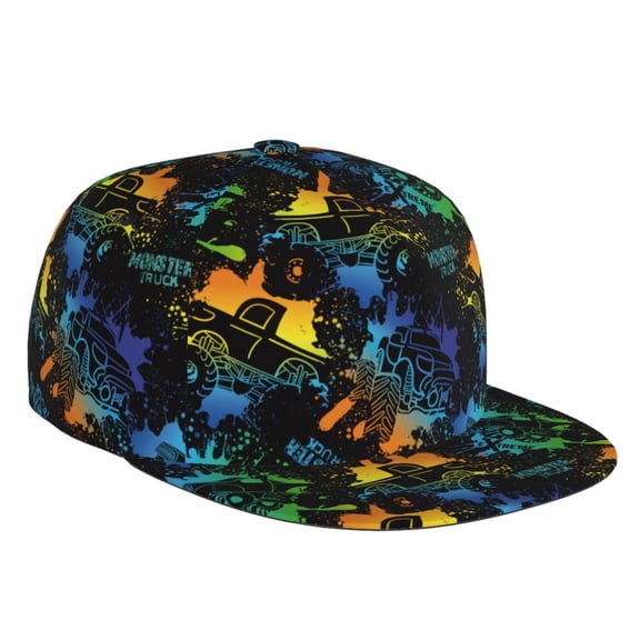 Flat Bill Trucker Hats for Women Men - retro truck Adjustable Flat Baseball Cap Snapback Hats Dad Hats for Men