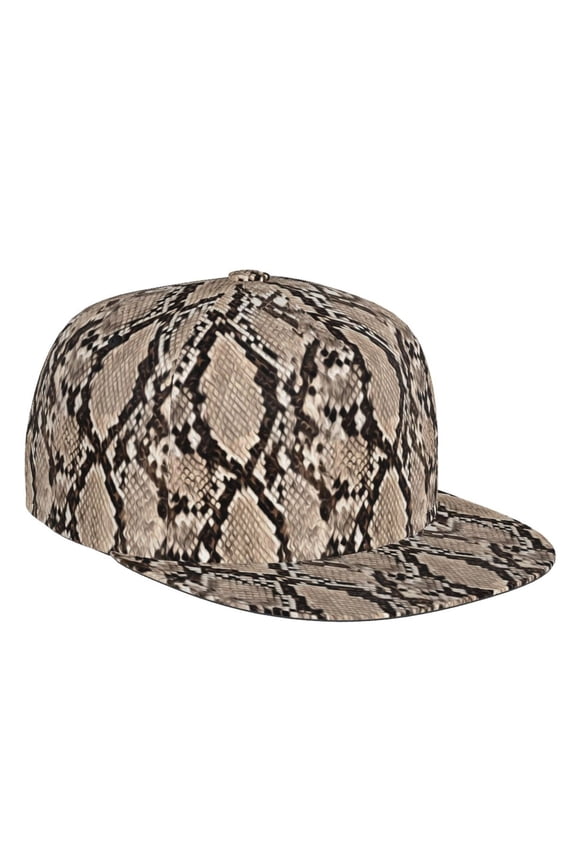 Flat Bill Trucker Hats for Women Men - snake Camouflage Print Adjustable Flat Baseball Cap Snapback Hats Dad Hats for Men