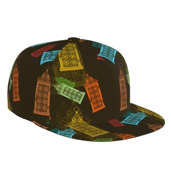 Flat Bill Trucker Hats for Women Men - vintage Light Bulb Pattern a Adjustable Flat Baseball Cap Snapback Hats Dad Hats for Men