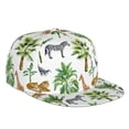 thumbnail image 1 of Flat Bill Trucker Hats for Women Men - zebra tiger Giraffe Tropical palm tree Adjustable Flat Baseball Cap Snapback Hats Dad Hats for Men, 1 of 7
