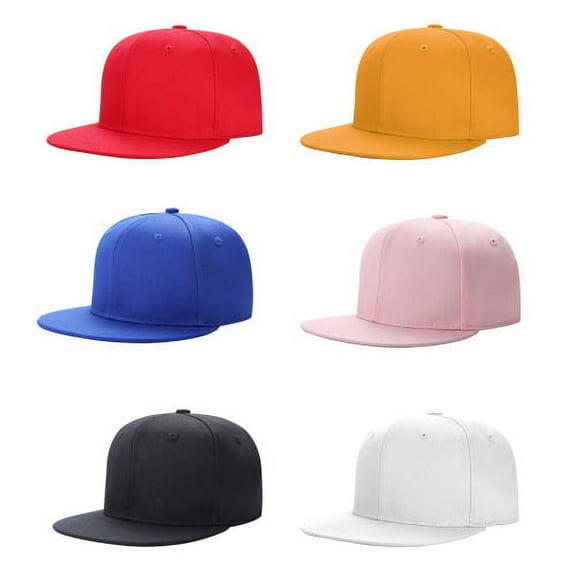 Flat Bill Visor Classic Snapback Hat Blank Adjustable Brim High Top Fashion Color Style Solid Color Baseball Hat for Hiking