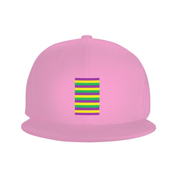Flat Bill Visor Classic Snapback Hat Mardi Jester Adjustable Baseball Cap for Men Women Pink