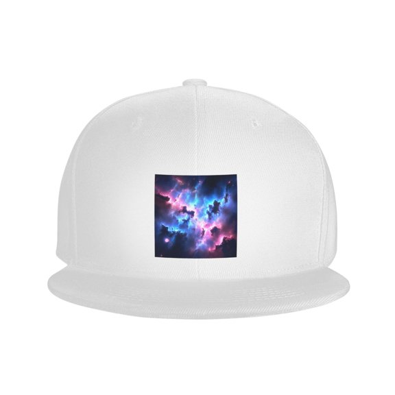 Flat Bill Visor Classic Snapback Hat Outer Space Galaxy Adjustable Baseball Cap for Men Women Black