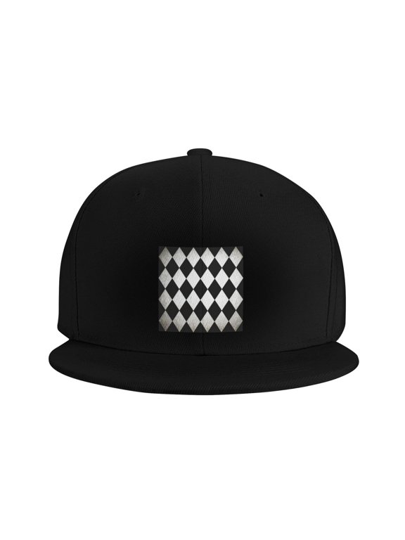 Flat Bill Visor Classic Snapback Hat Power Harlequin Adjustable Baseball Cap for Men Women Black