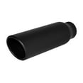 thumbnail image 1 of Flat Black Exhaust Tip Long 3" Inlet 3.5" Outlet 12" L Rolled Angle Cut, 1 of 1