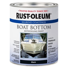 Flat Black, Rust-Oleum Marine Coatings Boat Bottom Antifouling Paint, Quart, 4 Pack