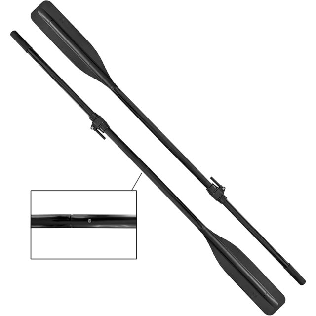 Flat Blade Boat Oars With Oar Locks 2 Pieces Detachable (1 Pair