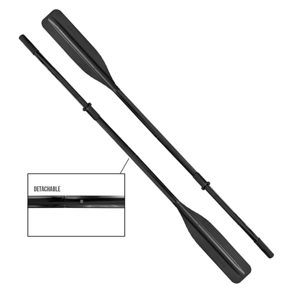 Flat Blade Boat Oars with Oar Sleeves 2 Pieces Detachable (1 Pair) Oar Length 6'