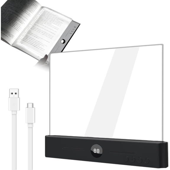 Flat Book Light,2026 Upgrade, Book Light Treasure Box, Reading in Bed at Night with 3 Colors & Timer, Dimmable Panel Plate Book Lamp Full Page Light, Bookish Gts for Book Lovers
