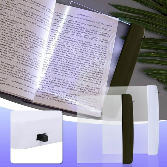 Flat Book Light,Multifunctional Led Flat-Panel Night Vision Reading Lamp,Book Light For Reading In Bed,Clear Led Book Page Light Bookmark Light,Wireless Charging