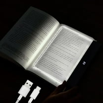 Flat Book Light - Rechargeable LED Reading Flat Clip on Night Light with 3 Colors & Timer, Portable Dimmable Full Page Panel Light for Reading in Bed at Night