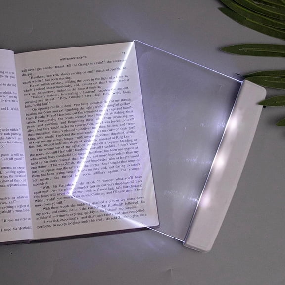 Flat Book Light without Battery, 5.7*6.8In Rechargeable Flat Plate Book Light for Reading at Night in Bed, Clear LED Full Page Illuminator Panel Lamp Board with Eye Protection