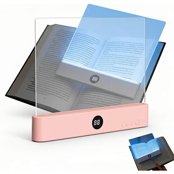 Flat Book Light without Battery,Rechargeable Dimmable Panel Light for Readers,3 Adjustable Colors (White,Neutral,Warm),Clear HD Lens,Long-Lasting 1200mAh,Clip-On Night Light with Auto Timer