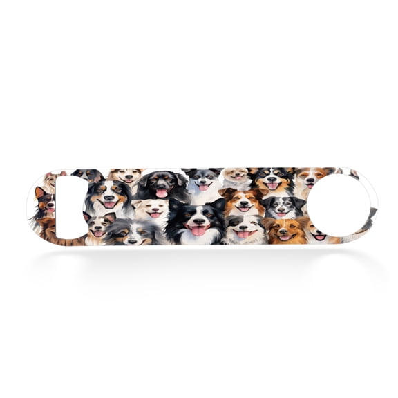 Flat Bottle Opener Heavy Duty Stainless Steel Bottle Opener Beer Flask Tools for Kitchen Bar Restaurant, 7 Inch - Different Border Collies Beaming with Smiles
