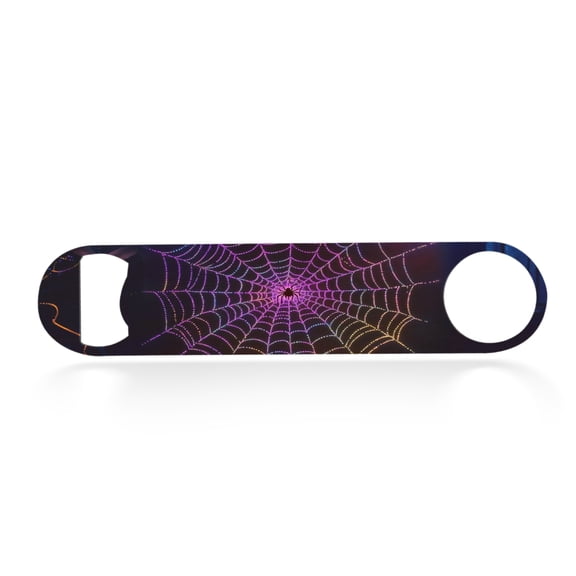 Flat Bottle Opener Heavy Duty Stainless Steel Bottle Opener Beer Flask Tools for Kitchen Bar Restaurant, 7 Inch - Pretty Halloween Pretty Spider Web