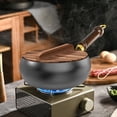 thumbnail image 1 of Flat Bottom Cast Iron Wok,Large Belly Shape Frying Wok with Wood Lid & Handle, Universal Cooking Pot for Stir-frying or Stewing, Multi-Cookware Suitable for Home and Restaurant, 1 of 6