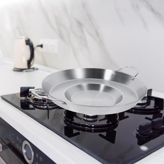 Flat Bottom Concave Gong Pot Wok Pan Kitchen Wok Commercial Induction Nonstick Frying Pan Stainless Frying Portable Skillet Egg Stainless Steel Silver