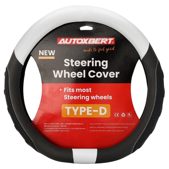 XUKEY Flat Bottom D Shape Steering Wheel Cover For Tesla Model 3 Model Y Leather