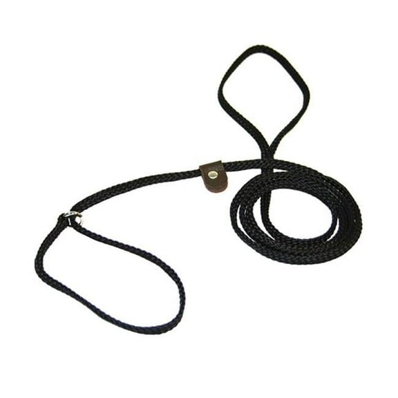 Flat Braided Rope Lead with Slip, Black - 0.25 in.