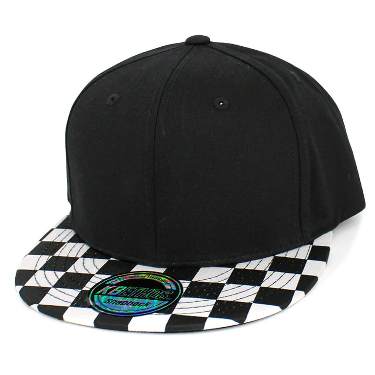 Flat Brim Checkered Multi Color Snapback Hat Blank Cap Flat Visor Walmart