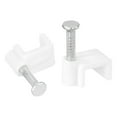 thumbnail image 1 of Flat Cable Clips with Single Steel Nail 8mm White 100 Pieces, 1 of 5