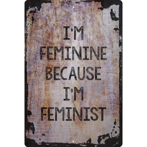 Flat Canvas Wall Art Print Feminine Because I'm Feminist Girl Social Justice Gender Equality Decorative Art Wall Decor Funny Gift