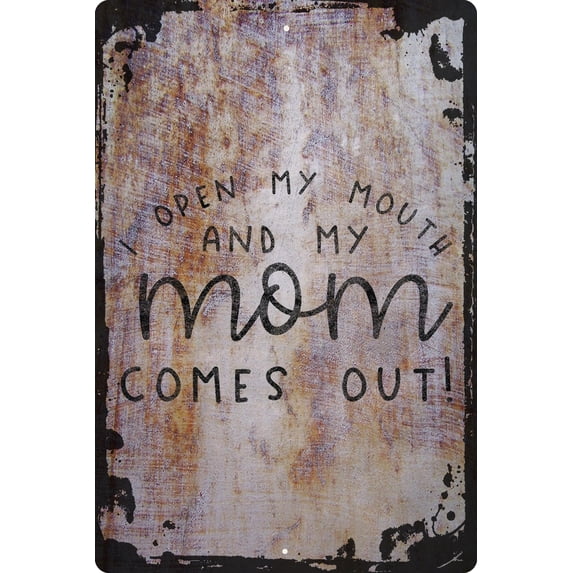 Flat Canvas Wall Art Print I open my mouth & my mom comes out funny parent mother Decorative Art Wall Decor Funny Gift