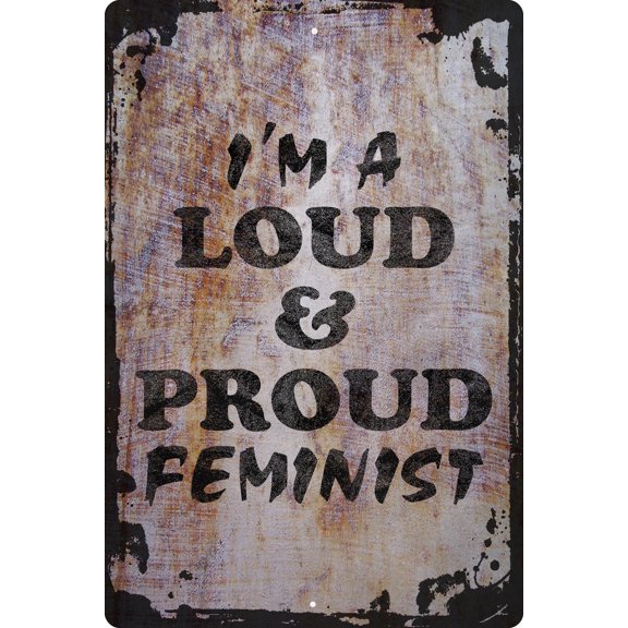 Flat Canvas Wall Art Print Loud and Proud Feminist Funny Social Justice and Gender Equality Decorative Art Wall Decor Funny Gift