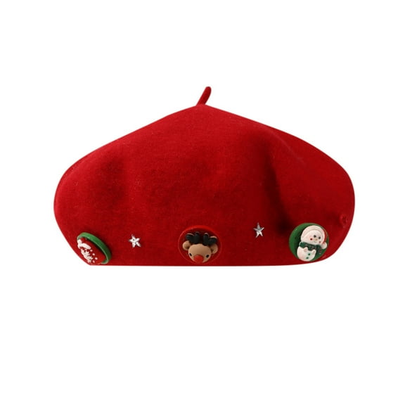 Flat Cap for Men Wool Ivy Cap Newsboy Driver Peaked Retro Style Women's Wool Beret Hat For Christmas Sweet Vintage Autumn Winter Fashionable Beret Cap