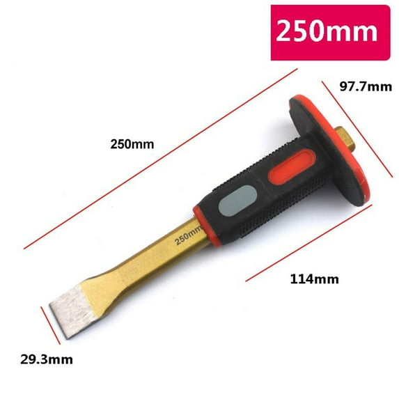 Flat Chisel Masonry Cement Fitter Alloy Steel Iron Stone 150-300Mm Wood Carving 250Mm With Handle