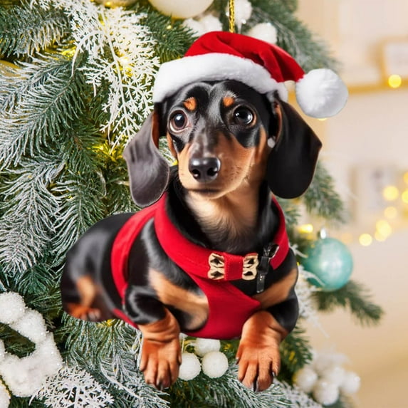 Flat Christmas Christmas Tree Ideas Dog Decoration Home Decorations Christmas Dachshund Hanging Decorations, Christmas Decoration Ornaments, Holiday Gifts to Kids and Women