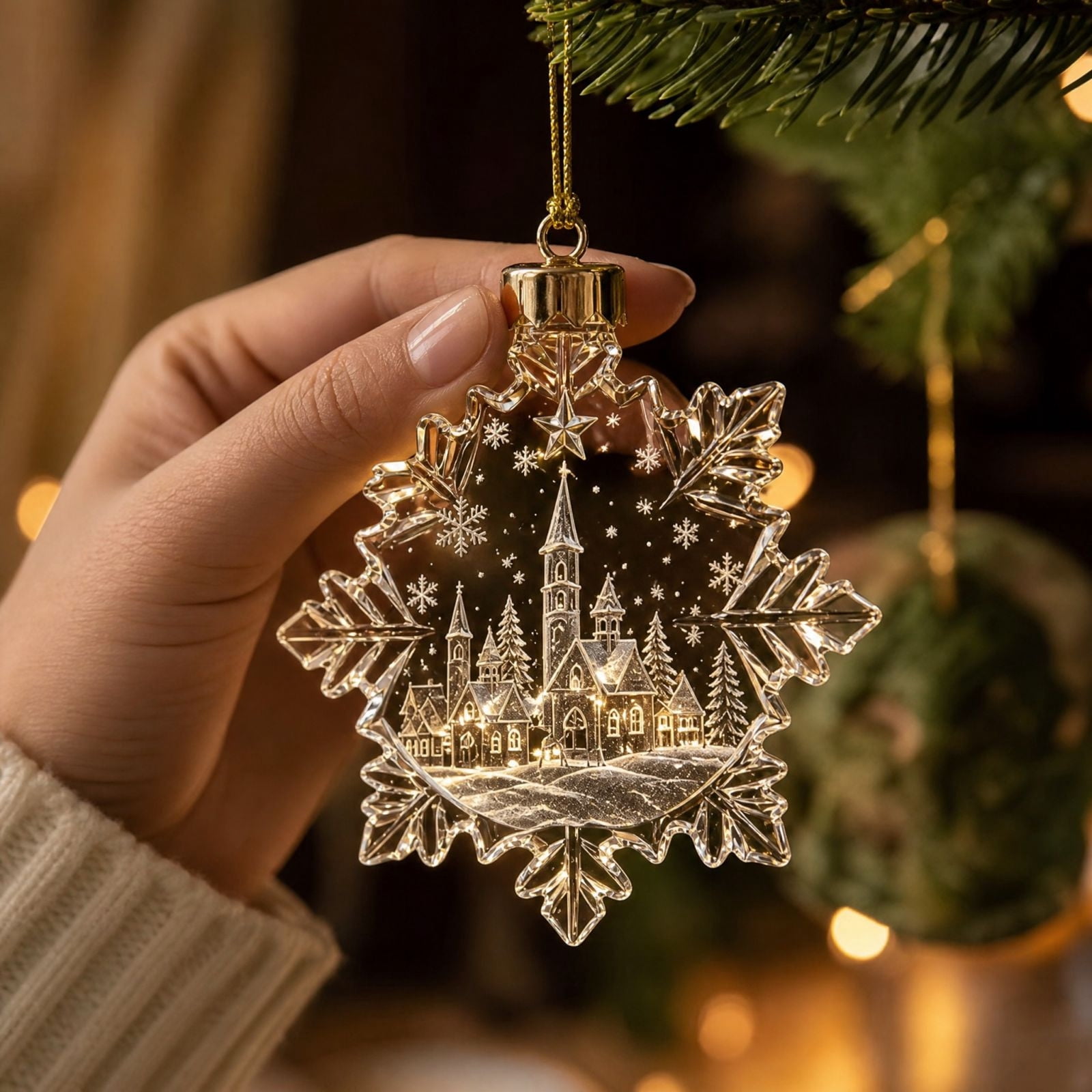 Flat Christmas Tree Ornament - A display-ready acrylic flat profile ...
