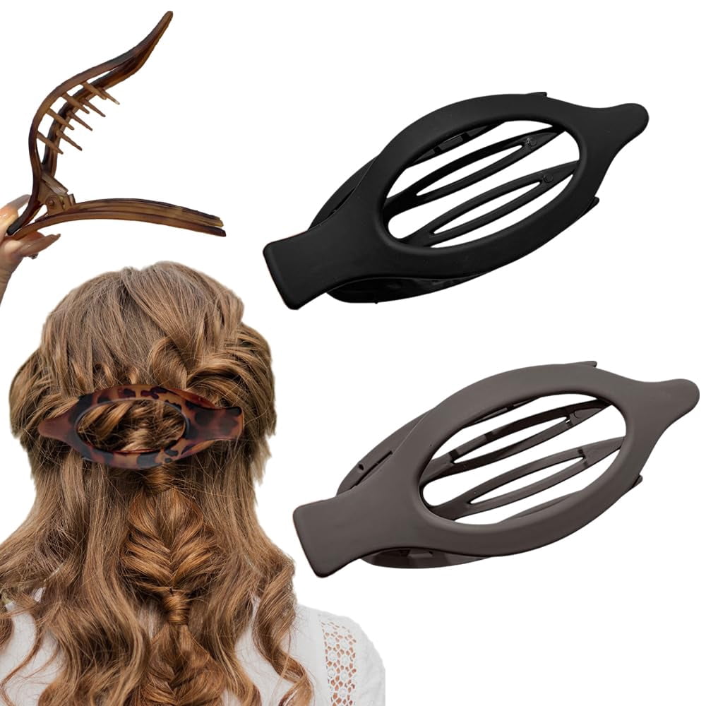 Flat Claw Clips for Women, French Flat Hair Clips for Women Hair, No-Slip Grip Hair Styling Accessories for Women Girls Daily Use (B)
