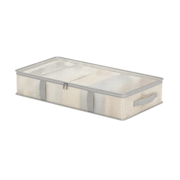 Flat Clear Storage Bag, 88L Slim Transparent Pouch 28.7×13.8×13.8 Inch, Foldable PVC Zipper Organizer For Clothes Shoes(85*45*15cm,Grey)