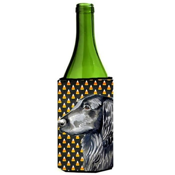 Flat Coated Retriever Candy Corn Halloween Portrait Wine bottle sleeve Hugger - 24 oz.