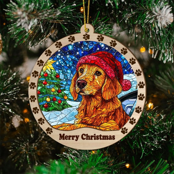 Flat Coated Retriever Christmas Tree Dog Ornament, Flat Coated Retriever Dog Christmas, Flat Coated Retriever Dog SunCatcher ,Christmas Decoration, Christmas Keepsake