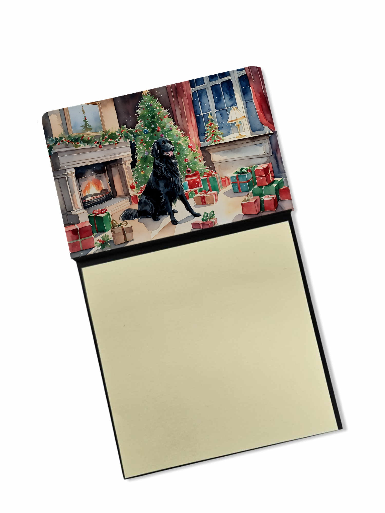 Flat-Coated Retriever Cozy Christmas Sticky Note Holder 3.25 in x 5.25 in