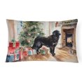 thumbnail image 1 of Flat-Coated Retriever Cozy Christmas Throw Pillow 12 in x 16 in, 1 of 4