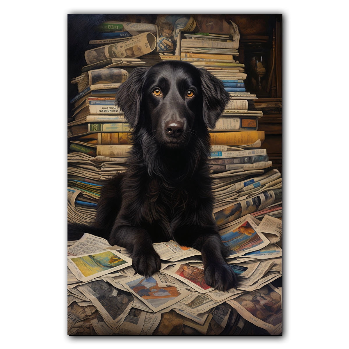 Funny Golden Retriever Bathroom Sign – 5x5 Inch Wooden Decor, Dog Lover Humor For Shelf Or Counter