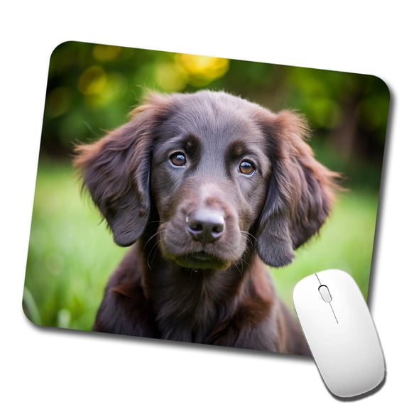 Flat Coated Retriever Dog Puppy Photo Mouse Pad Low Profile Gaming Mat