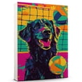 thumbnail image 1 of Flat Coated Retriever Dog Volleyball Art Stretched Canvas Size 8x12 – Flat Coated Retriever Dog Playing Volleyball Wall Art, Dog Lover Canvas, Sports Theme Decor for Living Room, 1 of 5