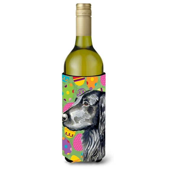 Flat Coated Retriever Easter Eggtravaganza Wine Bottle Hugger