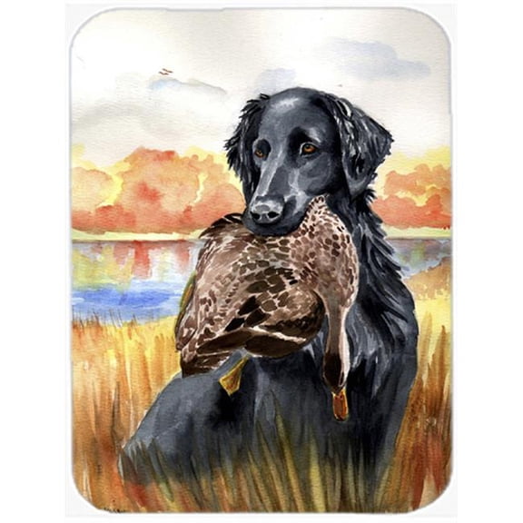 Flat Coated Retriever Glass Cutting Board - Large- 15 x 12 in.