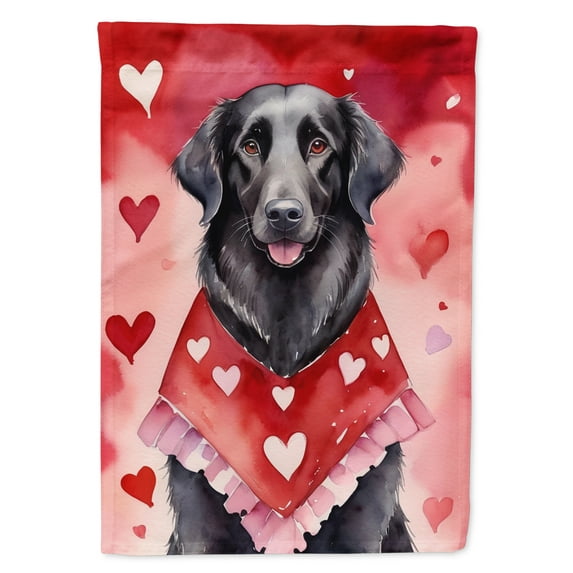 Flat-Coated Retriever My Valentine Garden Flag 11.25 in x 15.5 in